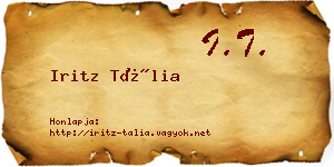 Iritz Tália névjegykártya